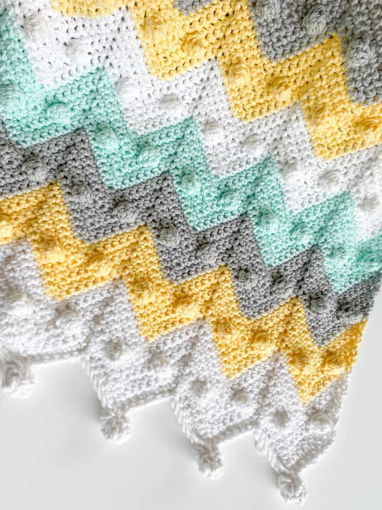 How to Crochet the Bobble Chevron Baby Blanket 2023 Update Kelsey Jane Designs