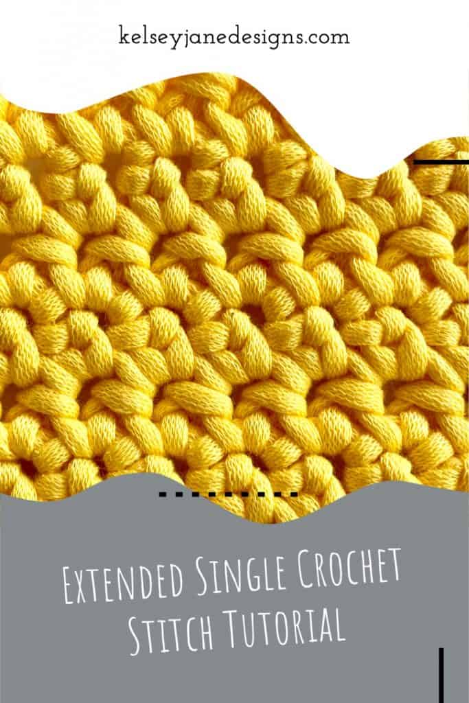 Learn how to crochet the easy and beginner friendly, Extended Single Crochet (sec or exsc). Included is an easy to follow YouTube video tutorial. 