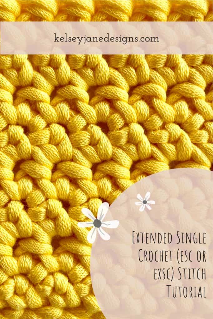 Extended Single Crochet Stitch Tutorial - Kelsey Jane Designs
