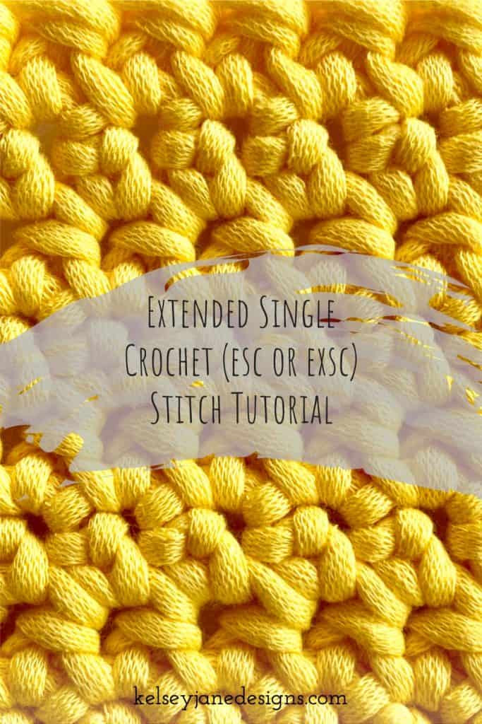 Learn how to crochet the easy and beginner friendly, Extended Single Crochet (sec or exsc). Included is an easy to follow YouTube video tutorial. 