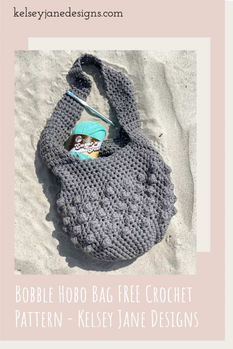 Bobble Hobo Bag FREE Crochet Pattern - Kelsey Jane Designs