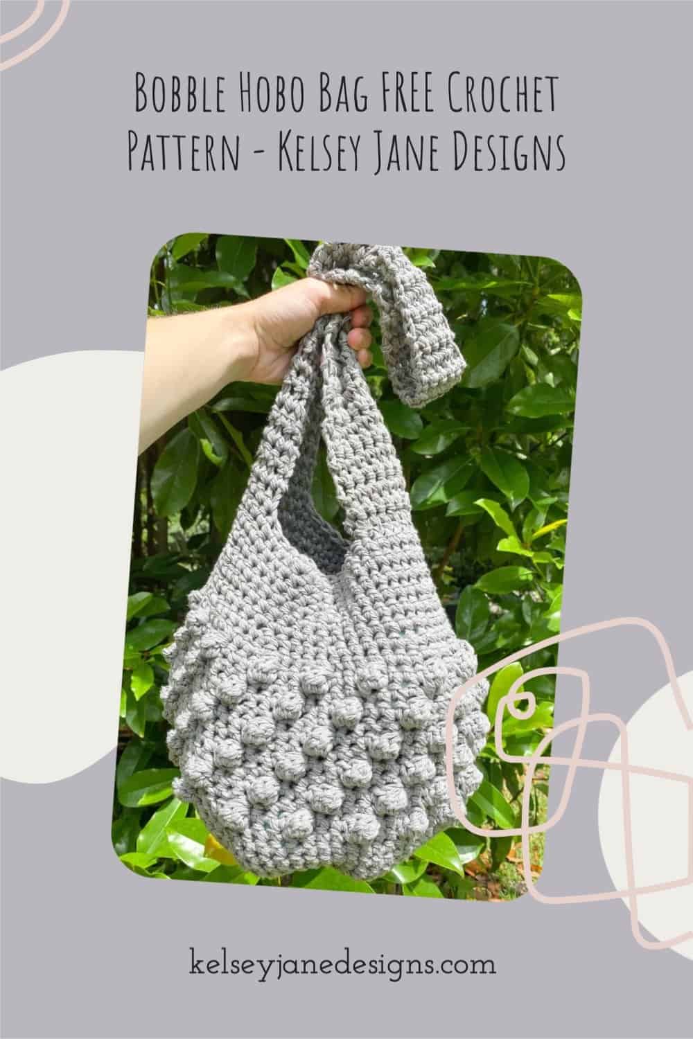 Bobble Hobo Bag FREE Crochet Pattern - Kelsey Jane Designs