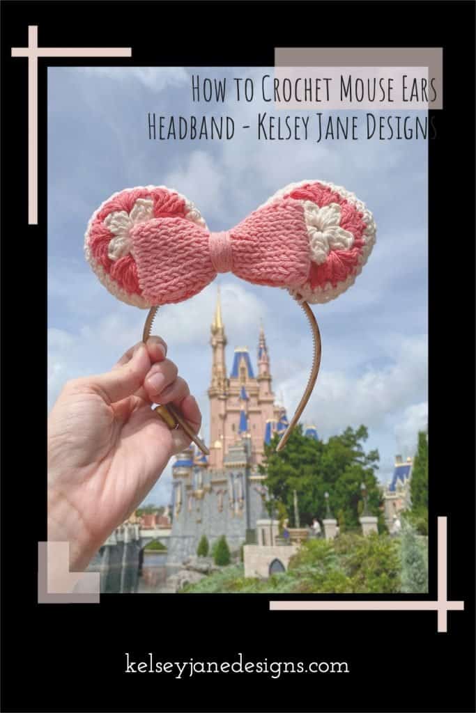 How to Crochet Mouse Ears Headband. Included instructions for baby through adult sizes. Perfect for Mommy and Me photos at Disney World. 