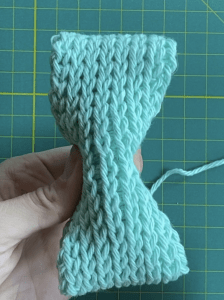 How to assemble your Tunisian Crochet Knit Bow. Kelsey Jane Designs. 