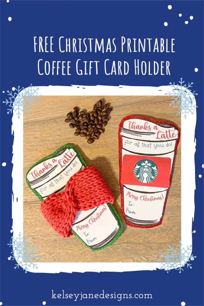 Looking for a last minute Christmas gift card holder? Well here it is! Perfect way to gift a Starbucks, Dunkin, or your favorite local coffee shop, gift card. Free to download and easy to print yourself, no cricut needed!