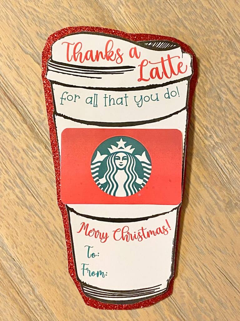 FREE Printable Christmas Coffee Gift Card Holder