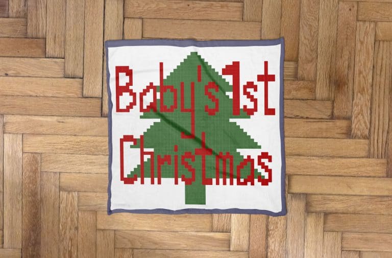 Baby’s 1st Christmas Free C2C Crochet Blanket Pattern