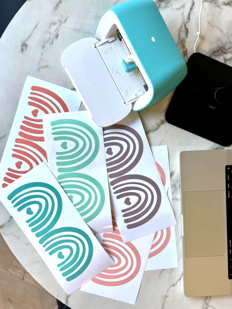 Let's get inspired to customize our homes with Cricut removable vinyl decals. #notsponsored Create that gorgeous trendy wallpaper look without the commitment. Easy DIY Rainbow wall decals, perfect for a nursery, toddler, kid's or teenagers room. 