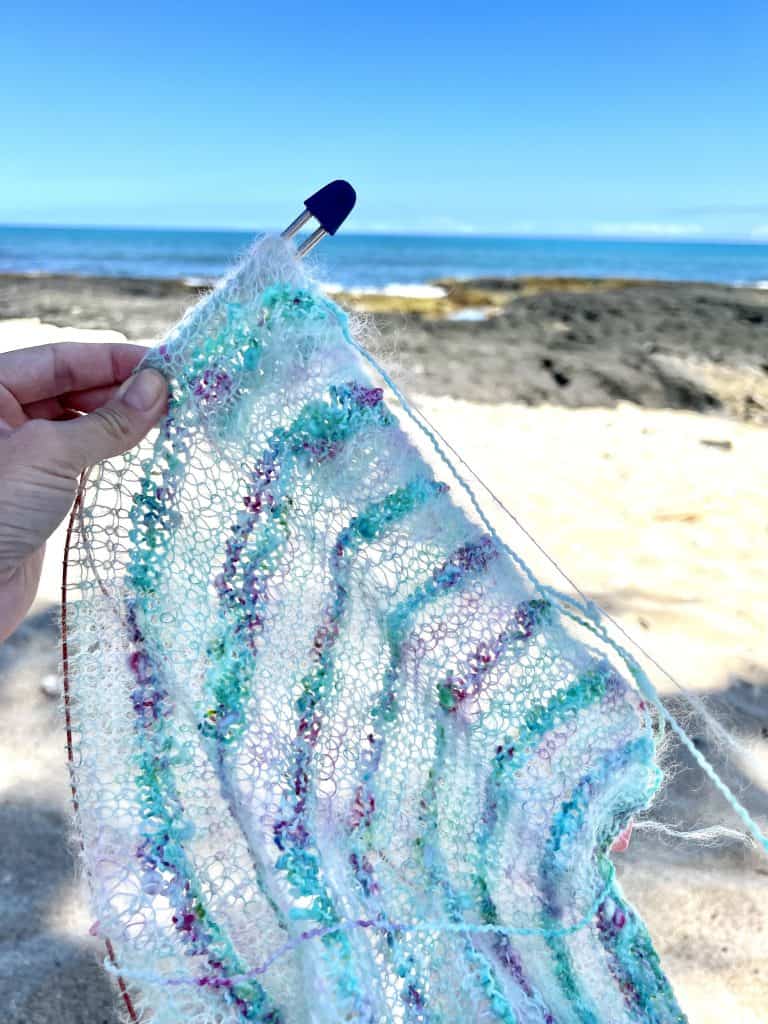 Knitting the Noelani Shawl in Hawaii