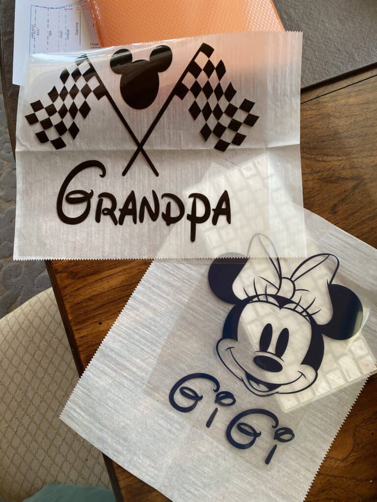 Cricut Joy Iron On Vinyl T-shirt Inspiration Photos. Source: Cricut Design Space (Minnie Mouse #M25B05F31) (Checkered Flag Mickey #M133991B5)